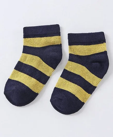 Cucumber Cotton Blend Striped Socks For Kids - Yellow