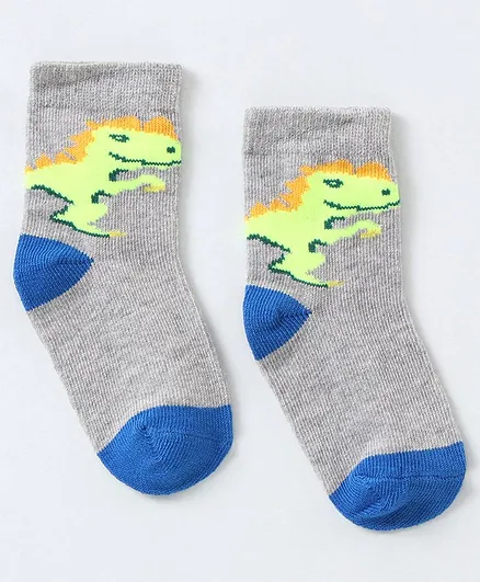 Cucumber Dino Print Cotton Socks - Blue
