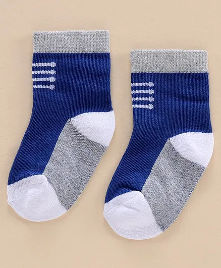 Cucumber Stripes Print Cotton Socks - Blue