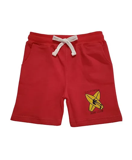 Snowflakes Surf Board Print Shorts - Red