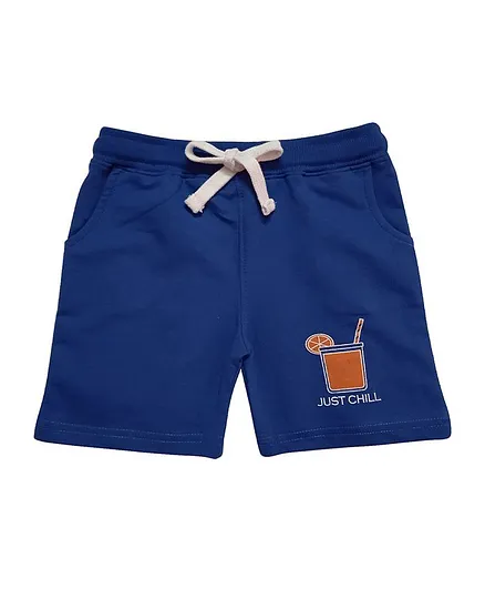 Snowflakes Juice Print Shorts - Blue