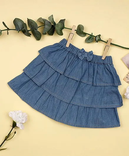 Kicks & Crawl Denim Layered Skirt - Blue