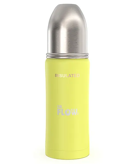 Dr.Flow Omega Insulated ThermoSteel Baby Feeding Bottle Yellow - 270 ml