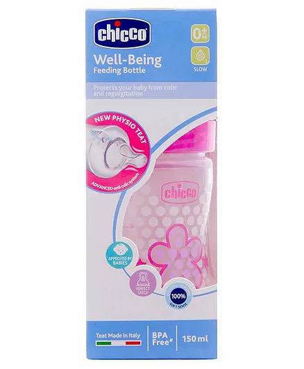 Chicco Well Being Feeding Bottle Pink - 150 ml