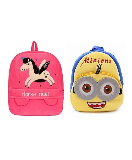 Krently Velvet Soft Toy Bag Set of 2 - 14 Inches