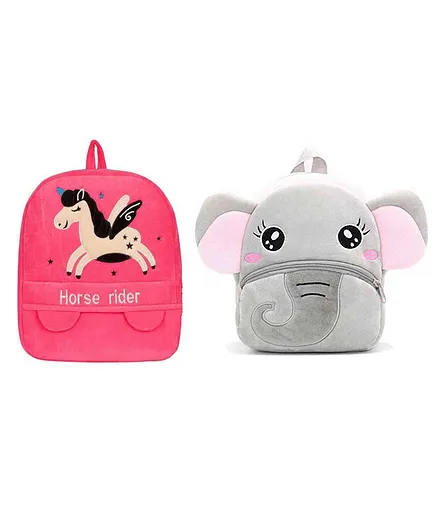 Krently Velvet Soft Toy Bag Set of 2 - 14 Inches