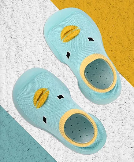 Yellow Bee Duck Design Anti-Skid Sock Shoes - Blue