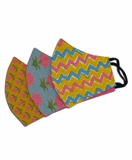 Tossido 100% Premium Soft Face Masks Multicolour - Pack of 3