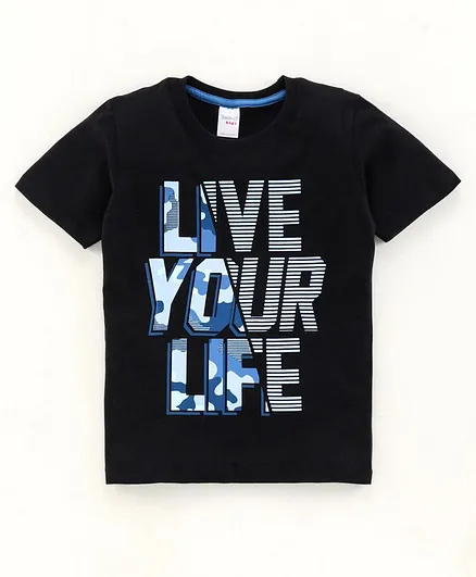Taeko Half Sleeves Tee - Black