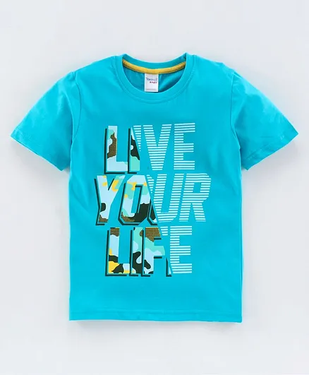 Taeko Half Sleeves Tee - Blue