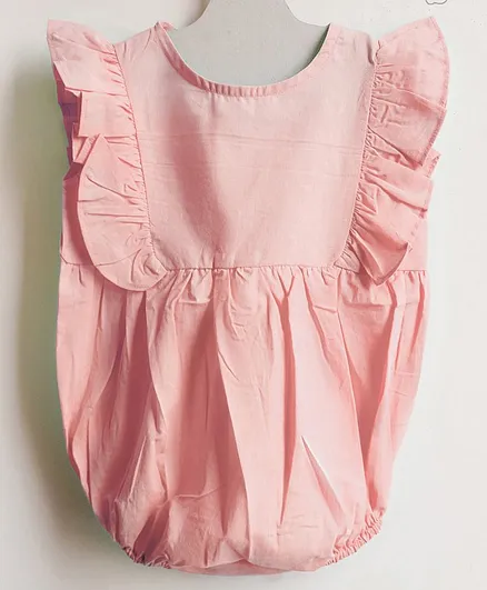 Keebee Organic Cotton Ruffle Detailed Romper - Pink