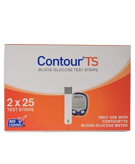 Bayer ContourTS Blood Glucose Test Strips - 50 Pieces