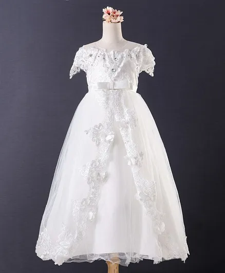 Mark & Mia Half Sleeves Party Gown - White