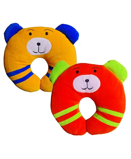 Brandonn U Shape Baby Pillow Neck Protector Pack of 2- Yellow Red