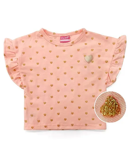 Play by Little Kangaroos Half Sleeves Tops - Peach