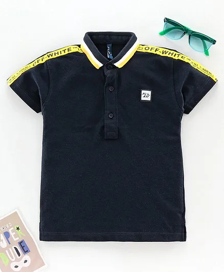 Play by Little Kangaroos Half Sleeves Polo T-Shirt - Navy Blue