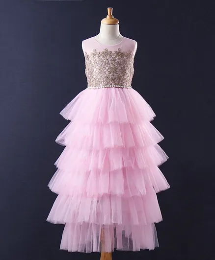 Mark & Mia Sleeveless Embroidered Gown - Pink