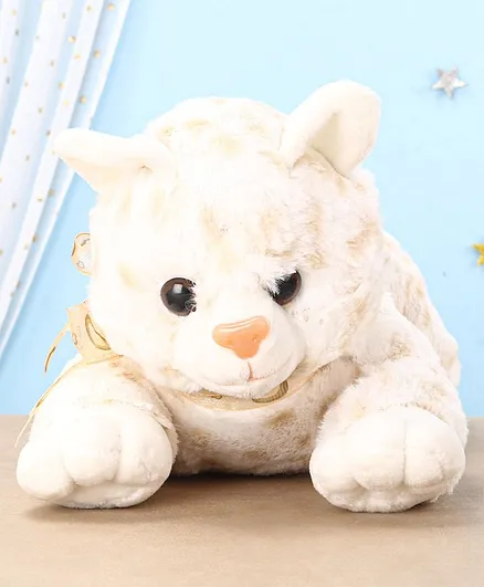 Funzoo Edu Kids Suzy Cat Soft Toy Cream - Length 47 cm