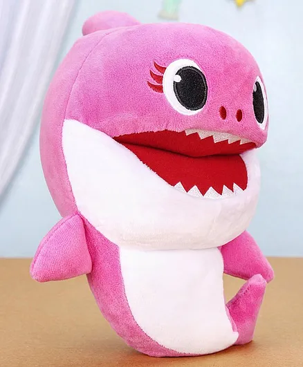 Baby Shark Family Plush Puppet with Music Pink - Height 19 cm