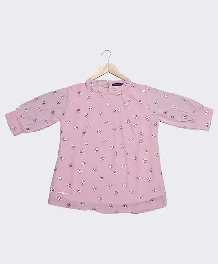 Ziama Full Sleeves Embellished Top - Pink