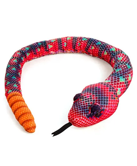 Wild Republic Rainbow Snake Soft Toy Red - Length 143 cm