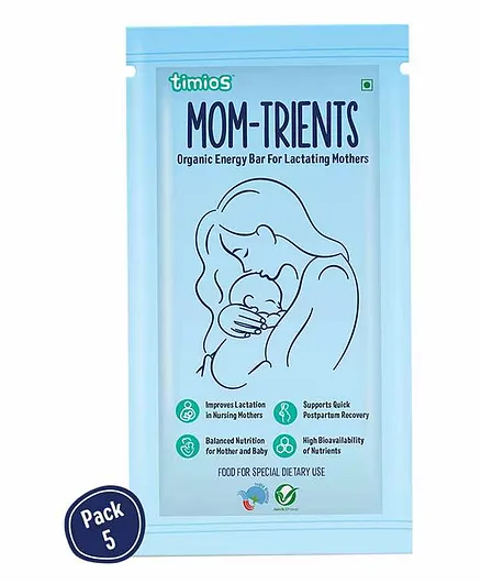 Timios Mom Trient Energy Bars for Lactating Mothers Pack of 5 - 200 gm