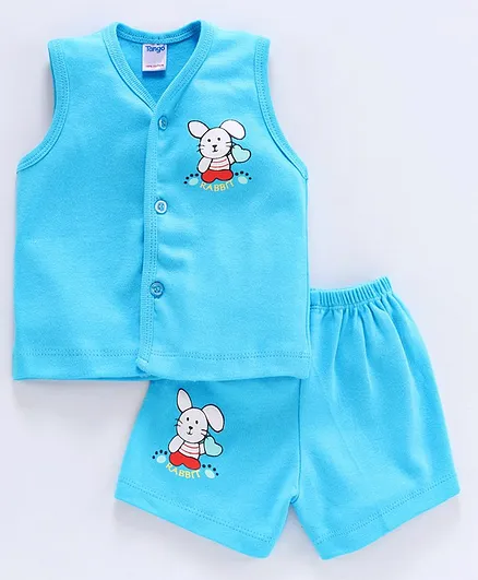 Tango Sleeveless Night Suit Bunny Print - Blue