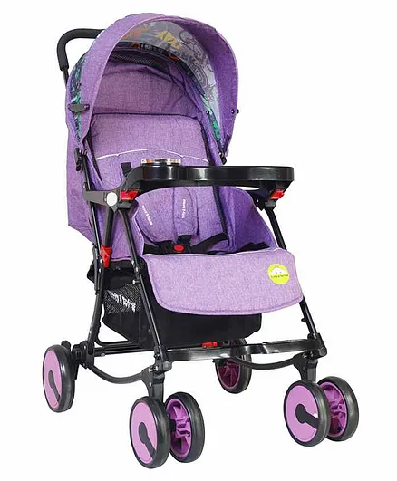 Tiffy & Toffee 2 in 1 Stroller cum Rocker with Canopy - Purple