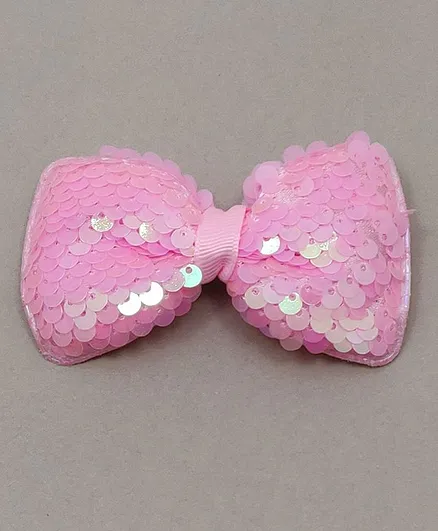 Kid-O-World Bow Sequin Hair Clip - Light Pink