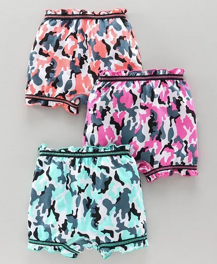Red Rose Printed Bloomers Pack of 3 - Multicolour