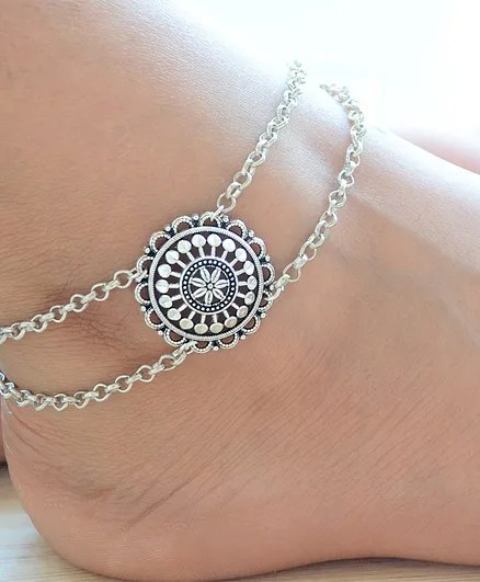Pretty Ponytails Plated Layered Statement Anklet - Silver