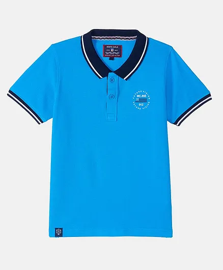 Monte Carlo Half Sleeves Solid Polo Tee - Blue