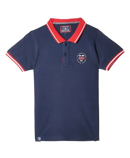 Monte Carlo Half Sleeves Solid Polo Tee - Blue
