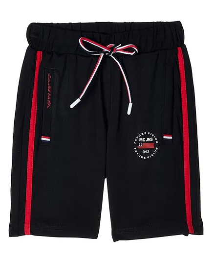 Monte Carlo Text Print Bermuda Shorts - Black