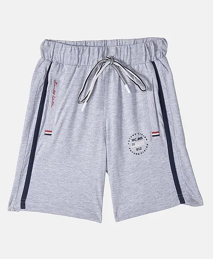 Monte Carlo Text Print Bermuda Shorts - Grey