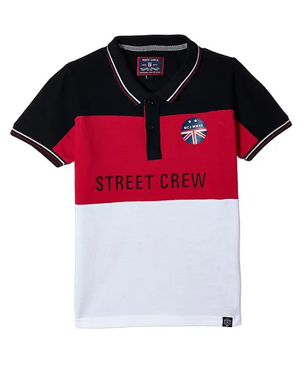 Monte Carlo Short Sleeves Text Design Tee - Red