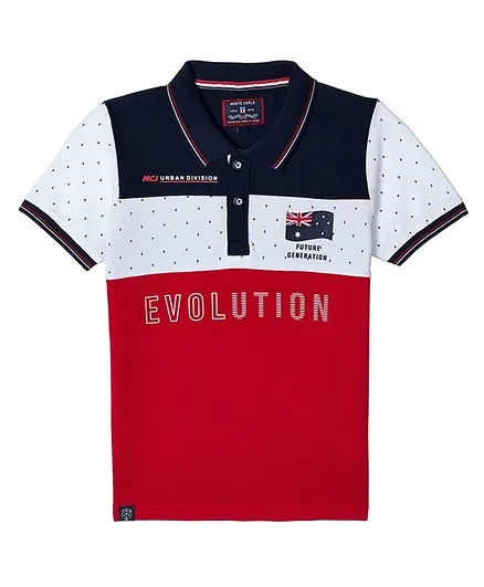 Monte Carlo Short Sleeves Text Print Tee - Red