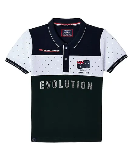 Monte Carlo Short Sleeves Text Print Tee - Blue