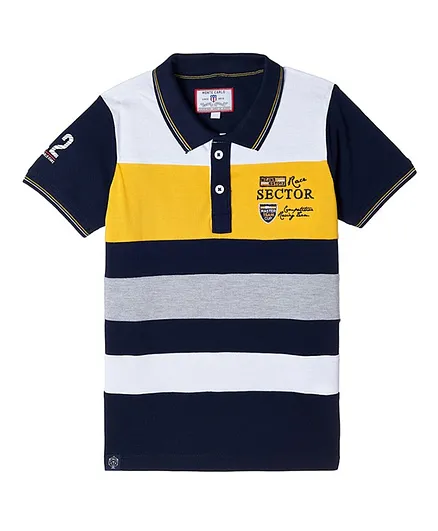 Monte Carlo Striped Short Sleeves Tee - Blue