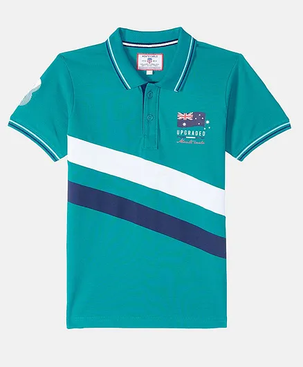 Monte Carlo Half Sleeves Stripe Detailed Tee - Green
