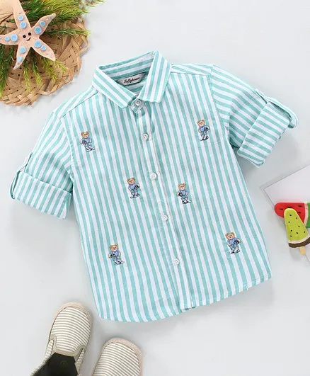 ToffyHouse Full Sleeves Shirt Stripes - Green