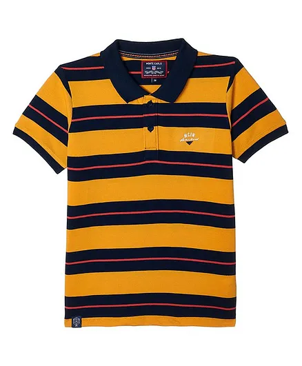 Monte Carlo Half Sleeves Striped Tee - Yellow