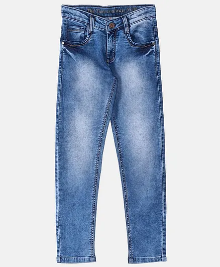 Monte Carlo Washed Solid Jeans - Light Blue