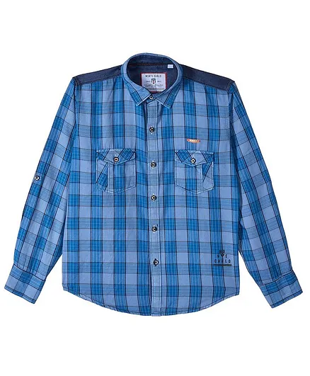 Monte Carlo Full Sleeves Checkered Shirt - Blue