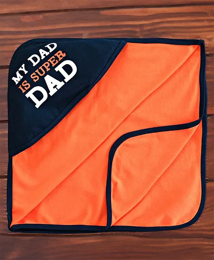 Simply Hooded Towel Text Print - Orange