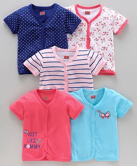 Babyhug Half Sleeves Vest Pack Of 5 - Multicolor