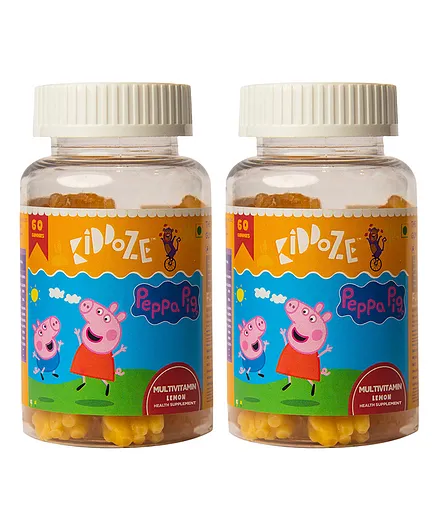 Kiddoze Multivitamin & Minerals Gummies Pack of 2 - 60 Pieces Each