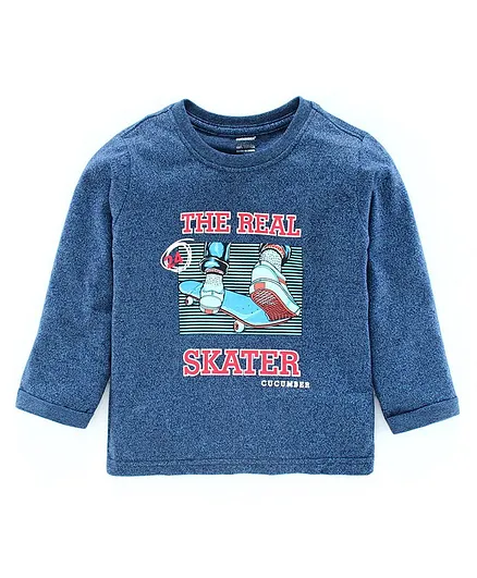 Cucumber Full Sleeves Printed Tee - Blue