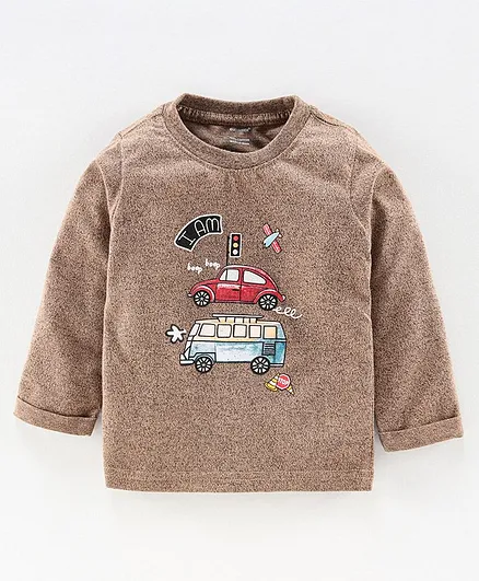Cucumber Full Sleeves Printed Tee - Brown