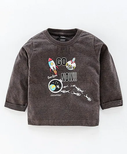 Cucumber Full Sleeves Printed Tee - Grey